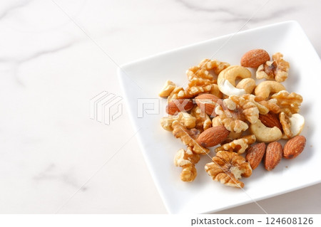 Nutritious and healthy mixed nuts assortment 124608126