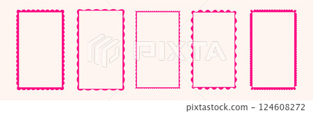 Scalloped edge rectangular frames set Scalloped edge rectangular frames set 124608272