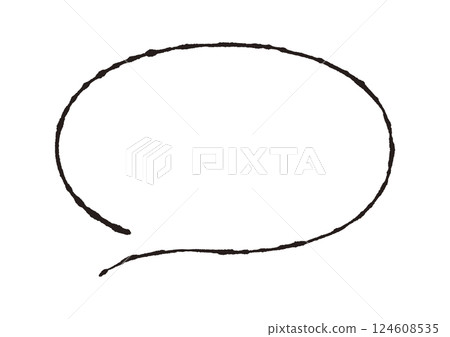 A simple speech bubble with natural, thin lines A simple speech bubble with natural, thin lines 124608535