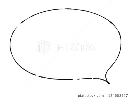 Natural, thin, broken line speech bubble 124608537
