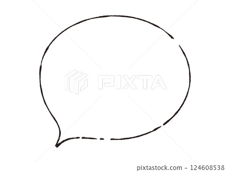 Natural, thin, broken line speech bubble Natural, thin, broken line speech bubble 124608538