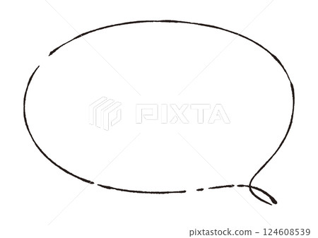 Natural, thin, broken line speech bubble 124608539