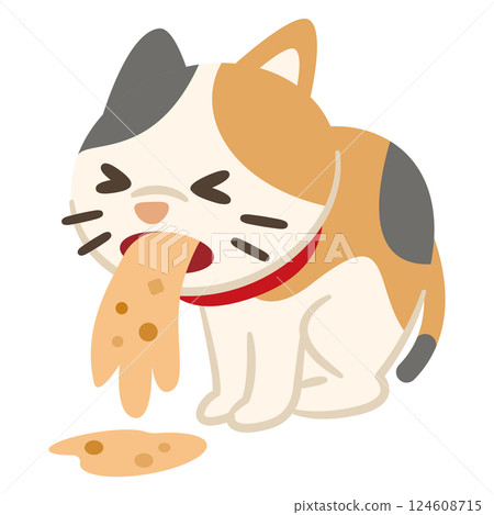 貓嘔吐的插圖 124608715