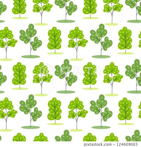 Young trees with green lush crown background Young trees with green lush crown background 124609083