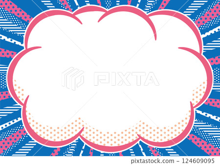 Background material, speech bubble, American comic style, concentrated lines, copy space, title, frame, free, free size Background material, speech bubble, American comic style, concentrated lines, copy space, title, frame, free, free size 124609095