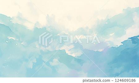 Watercolor background texture blur abstract blur simple material blue green 124609186