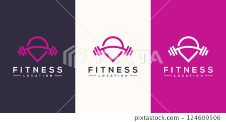 fitness location logo vector design 124609506