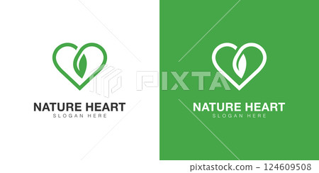 heart nature logo design vector 124609508