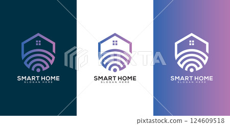 smart home logo vector design template 124609518