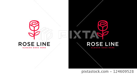 rose flower logo vector design 124609528