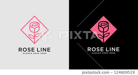 rose flower logo vector design rose flower logo vector design 124609529