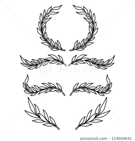 Set of floral dividers in vintage style. Design element for decorations. Vector illustration Set of floral dividers in vintage style. Design element for decorations. Vector illustration 124609642