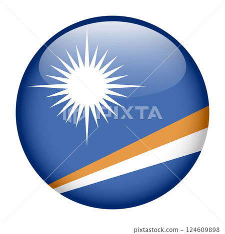 flag of Marshall Islands, button round glossy icon 124609898
