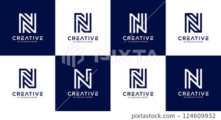 Set of initial N abstract logo vector template Set of initial N abstract logo vector template 124609932