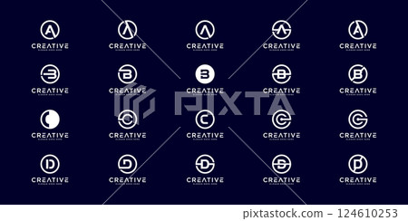 Set of initial letter a,b,c and d logo design template. icons for business of luxury, elegant, simple Set of initial letter a,b,c and d logo design template. icons for business of luxury, elegant, simple 124610253
