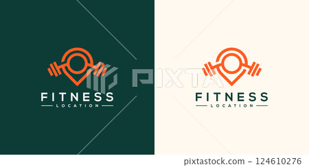 fitness location logo vector design fitness location logo vector design 124610276