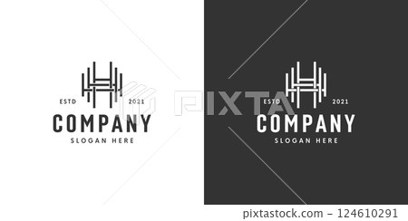 triple H letter initials logo vector design 124610291