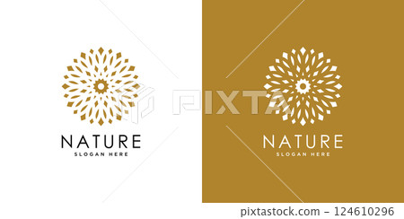 Abstract elegant flower logo icon vector design 124610296