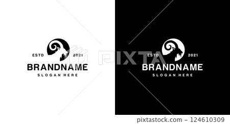 goat head logo vector design 124610309