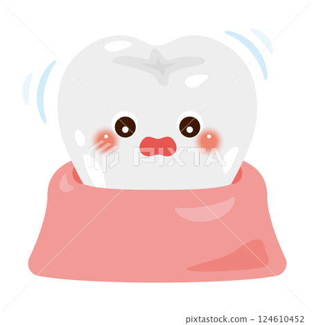 鬆動的牙齒字符插圖 鬆動的牙齒字符插圖 124610452