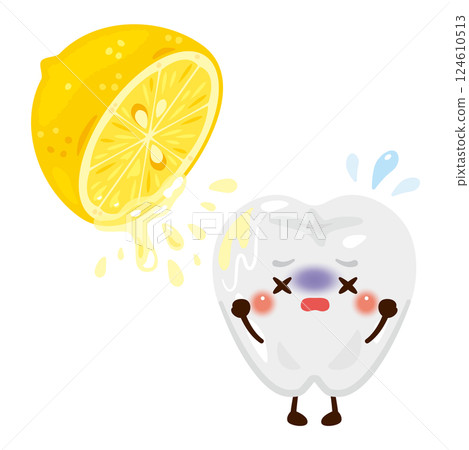 被酸腐蝕的牙齒的特徵插圖 被酸腐蝕的牙齒的特徵插圖 124610513