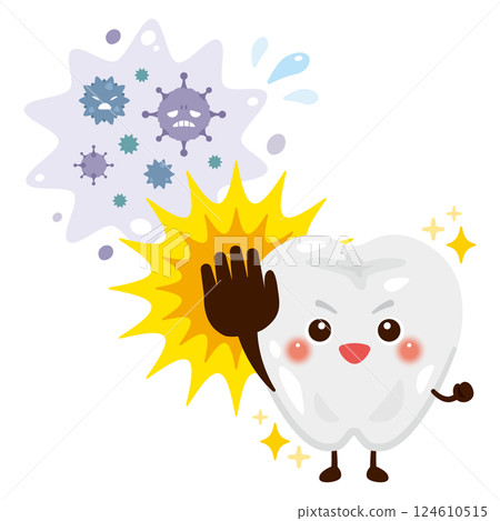 牙齒排斥細菌的特徵插圖 牙齒排斥細菌的特徵插圖 124610515