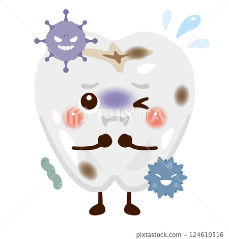 蛀牙的人物插圖 124610516