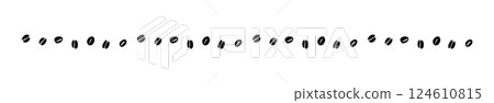Simple hand-drawn cute coffee bean decorative border 124610815