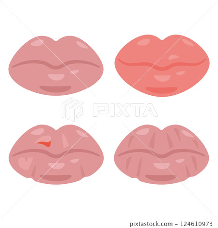 各種狀態的嘴唇插圖 各種狀態的嘴唇插圖 124610973
