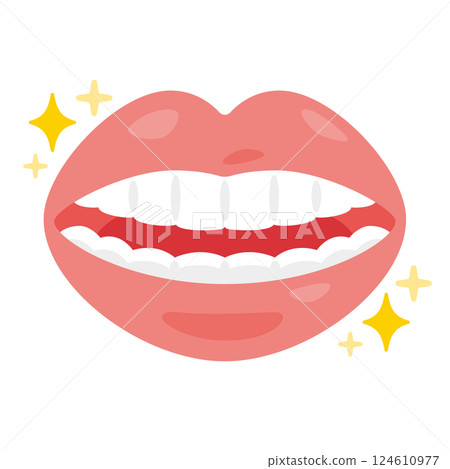 Beautiful teeth and lips illustration 124610977