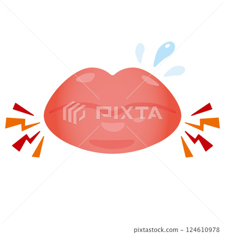唇角炎的嘴唇圖示 124610978