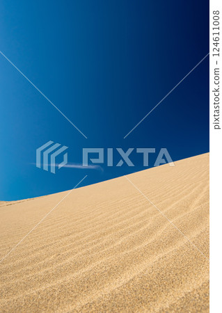 Tottori Sand Dunes: Beautiful sand ripples and blue skies Tottori Sand Dunes: Beautiful sand ripples and blue skies 124611008
