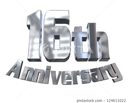 3DCG letters "16th Anniversary/16th Anniversary mark glitter" Silver, Silver 3DCG letters "16th Anniversary/16th Anniversary mark glitter" Silver, Silver 124611022