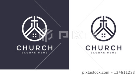 church christian logo design vector 124611258