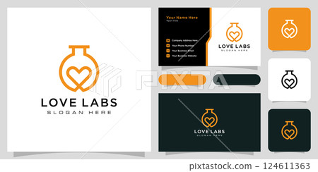 love lab logo vector design with business card design love lab logo vector design with business card design 124611363