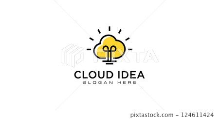 cloud idea bulb logo vector design cloud idea bulb logo vector design 124611424