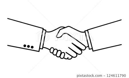 握手插畫素材 124611790