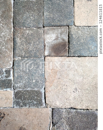 Old Medieval Church Flooring  Stones Creating a Brick Pavement Floor Old Medieval Church Flooring  Stones Creating a Brick Pavement Floor 124611815