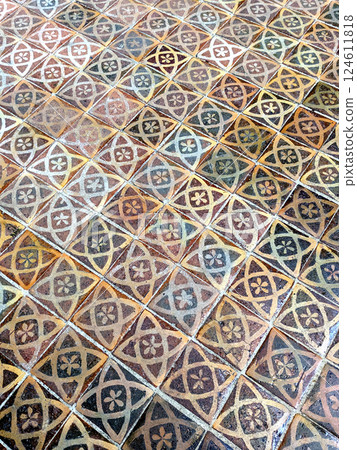 Old Medieval Church Flooring  Stones Creating a Brick Pavement Floor 124611818