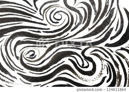 Thick Ink Pen Black Swirly Wavy Lines on White Background Zebra Skin Shapes Thick Ink Pen Black Swirly Wavy Lines on White Background Zebra Skin Shapes 124611864