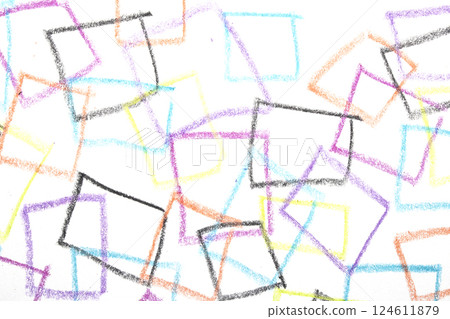 Pastel Oil Crayon Multicolour Rainbow Geometric Triangles Squares Child Like Drawing Background Pastel Oil Crayon Multicolour Rainbow Geometric Triangles Squares Child Like Drawing Background 124611879