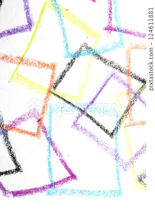 Pastel Oil Crayon Multicolour Rainbow Geometric Triangles Squares Child Like Drawing Background Pastel Oil Crayon Multicolour Rainbow Geometric Triangles Squares Child Like Drawing Background 124611881