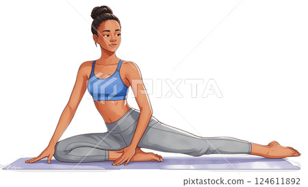 做瑜伽的女人 124611892