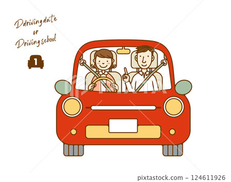 男人和女人開車的插圖 01 124611926