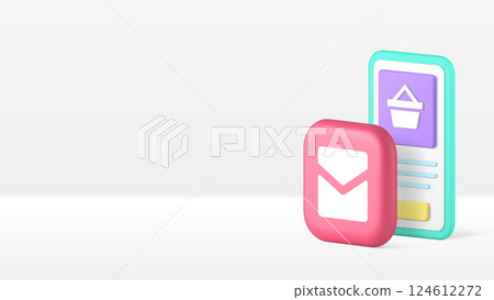 Online shopping smartphone application sale message order banner copy space vector illustration 124612272