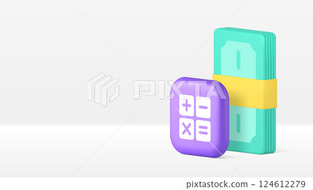 Cash money dollar budget accounting financial calculation banner copy space vector illustration 124612279