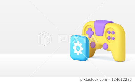 Virtual video gaming esport cybersport gamepad settings option banner copy space vector illustration 124612283