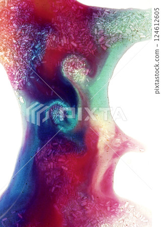 Sweet Sugary Liquid Vibrant Crystal Shard Close Up Granulated Molecule Confectionery Candy Sweet Sugary Liquid Vibrant Crystal Shard Close Up Granulated Molecule Confectionery Candy 124612605