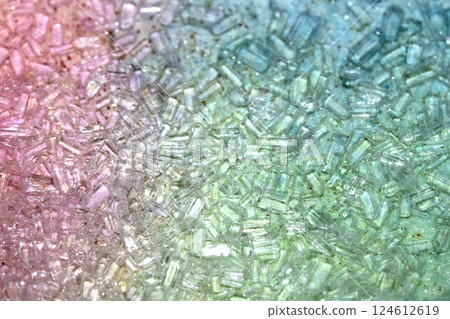Sugar Sat Crystal Healing Vibrant Clittering Shard Close Up Molecule Confectionery Background 124612619