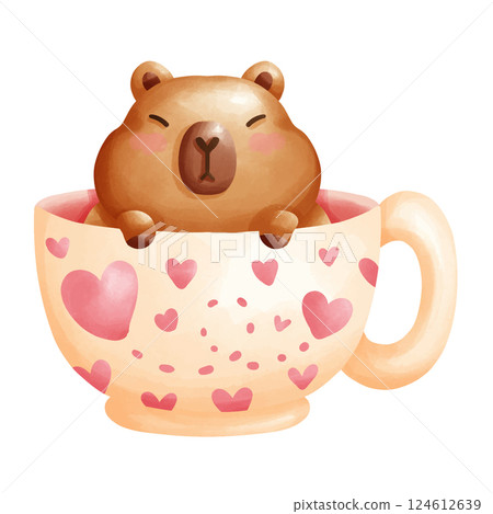 cartoon bear with a mug cartoon bear with a mug 124612639
